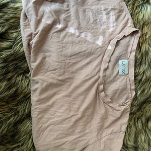 Beige Une Tee with Unique Seam Size XS
